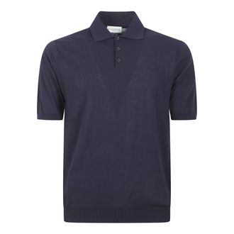 Ballantyne Polo Shirts, male, Blue, Size: 2XL Short Sleeves Polo
