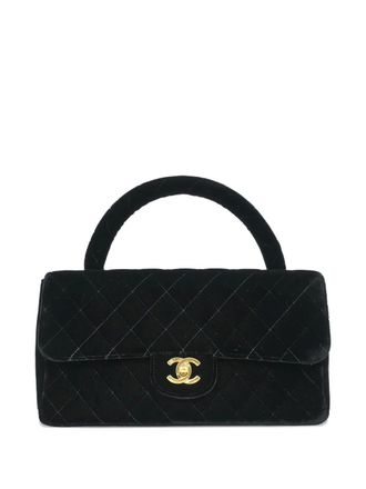 Chanel Borsa a mano in velluto 1995 - Nero