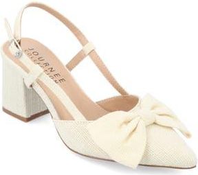 Journee Collection Tailynn Slingback Pump in Cream at Nordstrom Rack, Size 6.5