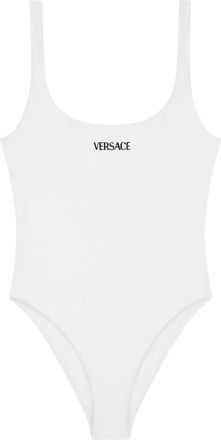 Versace Black Minimalist One-Piece Scoop-Back Swimsuit