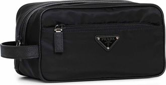 Prada Mens Travel Pouch Black Calf Leather Wallets & Cardholders