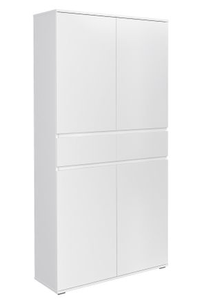 Xora Mehrzweckschrank, Wei&szlig;, Holzwerkstoff, 8 F&auml;cher, 2 Schubladen, 100x200x37 cm, stehend, Waschk&uuml;che, Mehrzweckschr&auml;nke