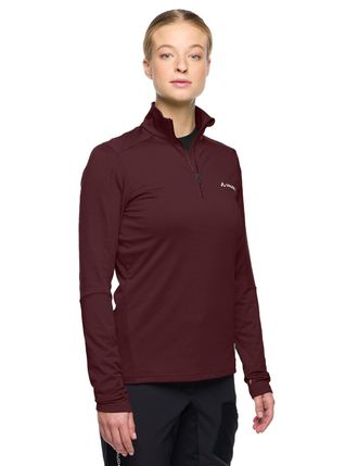 Vaude Langarmshirt VAUDE WOMENS LIVIGNO HALFZIP II, Damen, Gr. 34, schwarz oak, Obermaterial: 89% Polyester, 11% Elasthan, normal, hoch geschlossener Aussch