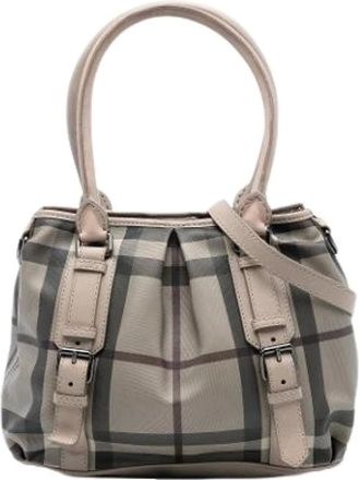 Burberry Pre-owned Handbags, female, Beige, Size: ONE SIZE Pre-owned Fabric Handbag