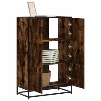 Berkfield Home Highboard Smoked Oak 68x35x106.5 cm Engineered Wood & Metal in Brown