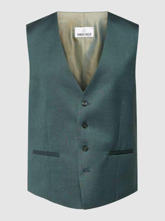 Wilvorst Regular Fit Weste aus Woll-Leinen-Mix mit Seiden-Anteil in Gruen, Größe 52