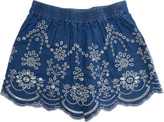 MC2 Saint Barth Girls Shorts Amani Jr Chambray Blue Cotton