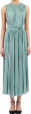 Ulla Johnson Fianna Pleated Midi Dress In Sea Glass