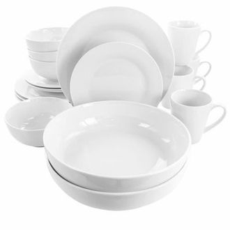 Elama Carey 18 Piece Round Porcelain Dinnerware Set in White at Nordstrom