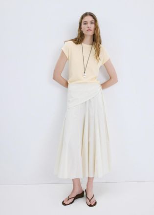 Mango Maglia cotone a maglia manica corta giallo pastello - Donna - XS - MANGO