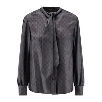 Gucci Dames, Blouses & Shirts, Grijs, Maat: L Zijde
