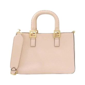 Fendi Pre-owned Selleria FF Tote Kleine Kalfsleren Tas - Dames - Vintage Handtas - Roze - ONE Size - Leer - Vintage