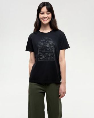 tentree Clifftop T-Shirt in Meteorite Black/agave Green at Nordstrom, Size X-Small