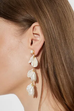 Self Portrait Long Earrings, Womens, Gold