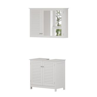 Vicco Conjunto De Muebles De Ba&ntilde;o Riad, Blanco, 2 Piezas