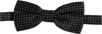Dolce & Gabbana Polka-Dot Silk Bow Tie - Black