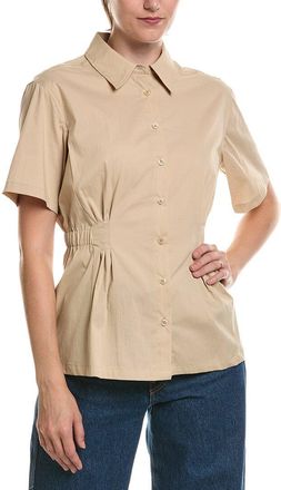 Anne Klein Pleated Waist Button-Up Shirt