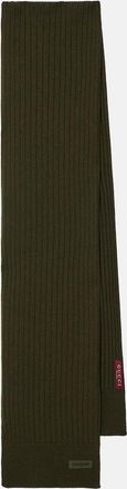 Gucci Logo ribbed-knit wool scarf