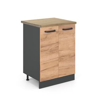 Vicco Mueble Bajo De Cocina R-line, Roble Dorado, 60 Cm, Et Roble