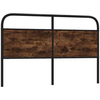 vidaXL Cabecero De Acero Y Madera De Ingenier&iacute;a Roble Ahumado 150 Cm Vidaxl