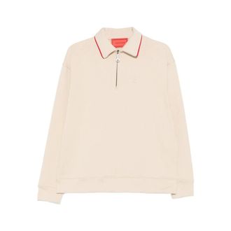 Vision Of Super Zip-throughs, male, Beige, Size: XS Zip-up Collared Polo Shirt
