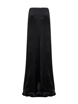 Giuseppe Di Morabito Satin Asymmetric Draped Maxi Skirt - Black