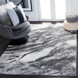 Safavieh Pacific Machine Made Area rug, Dark Grey / Light Grey Contemporary Style Easy Care