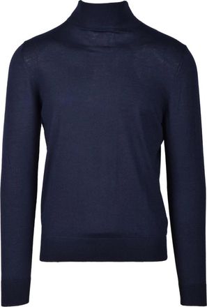 Wild Cashmere Zijde Kasjmier Trui - Heren - Coltruien - Blauw - L - Kasjmier - Truien & Vesten