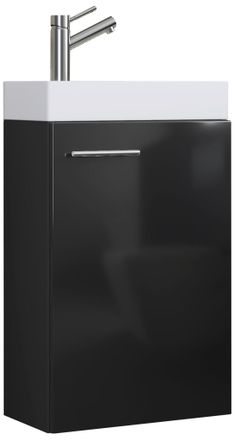 ebuy24 Ebuy24 - Set Vcm De 2 Piezas Lavadero Para Invitados Wc Ba&ntilde;o De Invitados Lavabo Juego De Ba&ntilde;o - Slito (negro)