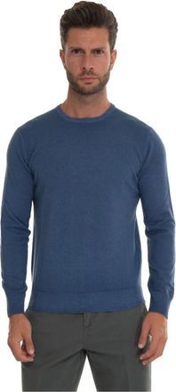 Hindustrie Kasjmiermix Slim Fit Pullover - Heren - Ronde hals truien - Blauw - M - Kasjmier - Truien & Vesten