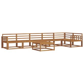 vidaXL Conjunto De Sof&aacute;s De Exterior 7 Pcs Natural Vidaxl