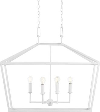 Currey & Company Denison 40In White 6-Light Rectangular Lantern