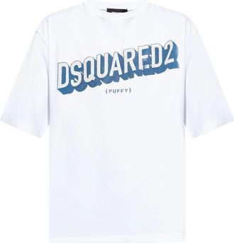 Dsquared2 Mens Logo-print Oversized T-shirt - White Cotton - Size X-Large