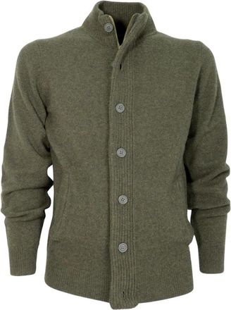 Barbour Maglione con Zip e Toppa Mkn 0731Gn 73 - Heren - Vesten - Groen - M - Wol - Truien & Vesten