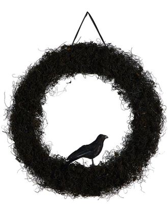 Nearly Natural 30In Halloween Raven Twig Wreath