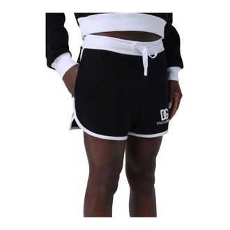 Dolce & Gabbana Embroidered Knit Shorts with Drawstring Waist