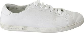 Dolce & Gabbana White Saint Tropez Lace Up Men Sneakers Men Mens Shoes (Pre-Owned)