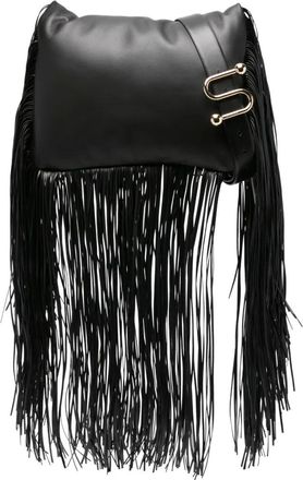 Sportmax Borsa tote con frange - 003 NERO