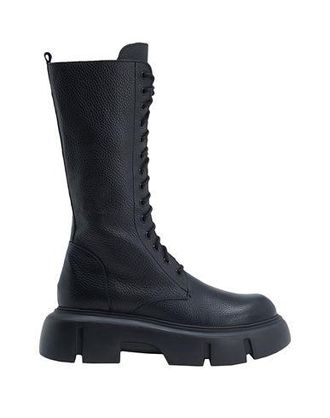 8 by YOOX LEATHER HIGH COMBAT ANKLE BOOTS