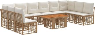 vidaXL Conjunto De Sof&aacute;s De Jard&iacute;n 11 Uds. Natural Y Crema Vidaxl