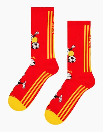 Happy Socks Womens World Cup Spain, Red - Red/Red - Size: 9.5/12.5/12/11.5/11/10.5/10/13/9/8/8.5