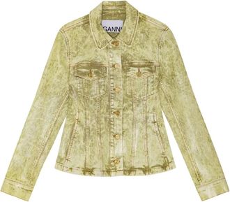 Ganni Giacca denim con lavaggio acido - Verde