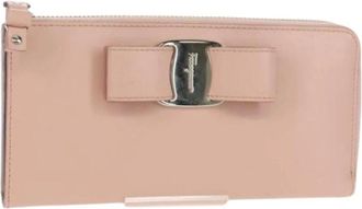 Ferragamo Pre-owned Leather Wallet - Dames - Vintage Accessoires - Roze - ONE Size - Leer - Vintage
