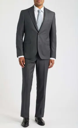 Jack Victor Esprit Birdseye Wool Suit in Grey at Nordstrom, Size 38