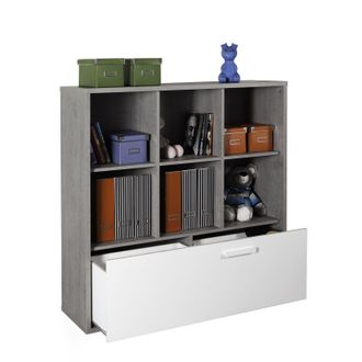 Decorspace Decor Space - Libreria A 6 Cubi Con Cestone Doppio Mipiace Elegante E Moderna