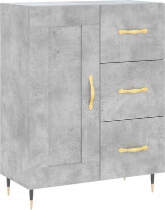 vidaXL Vidaxl - Aparador de madera de ingeniería gris hormigón 69,5x34x90 cm