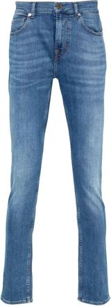 7 For All Mankind Paxtyn logo-patch jeans - men - Cotton/Elastane - 36 - Blue