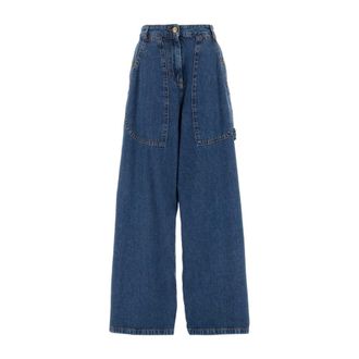 Etro Etro, Wide Jeans, female, Blue, Size: W27 Pegaso Embroidery Wide-Leg Jeans
