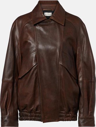 Nour Hammour Chaqueta bomber Rafe de piel