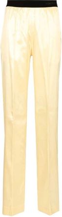 Tom Ford Stretch Zijden Satijnen PJ Broek - Dames - Straight fit broeken - Geel - M - Satijn - Broeken